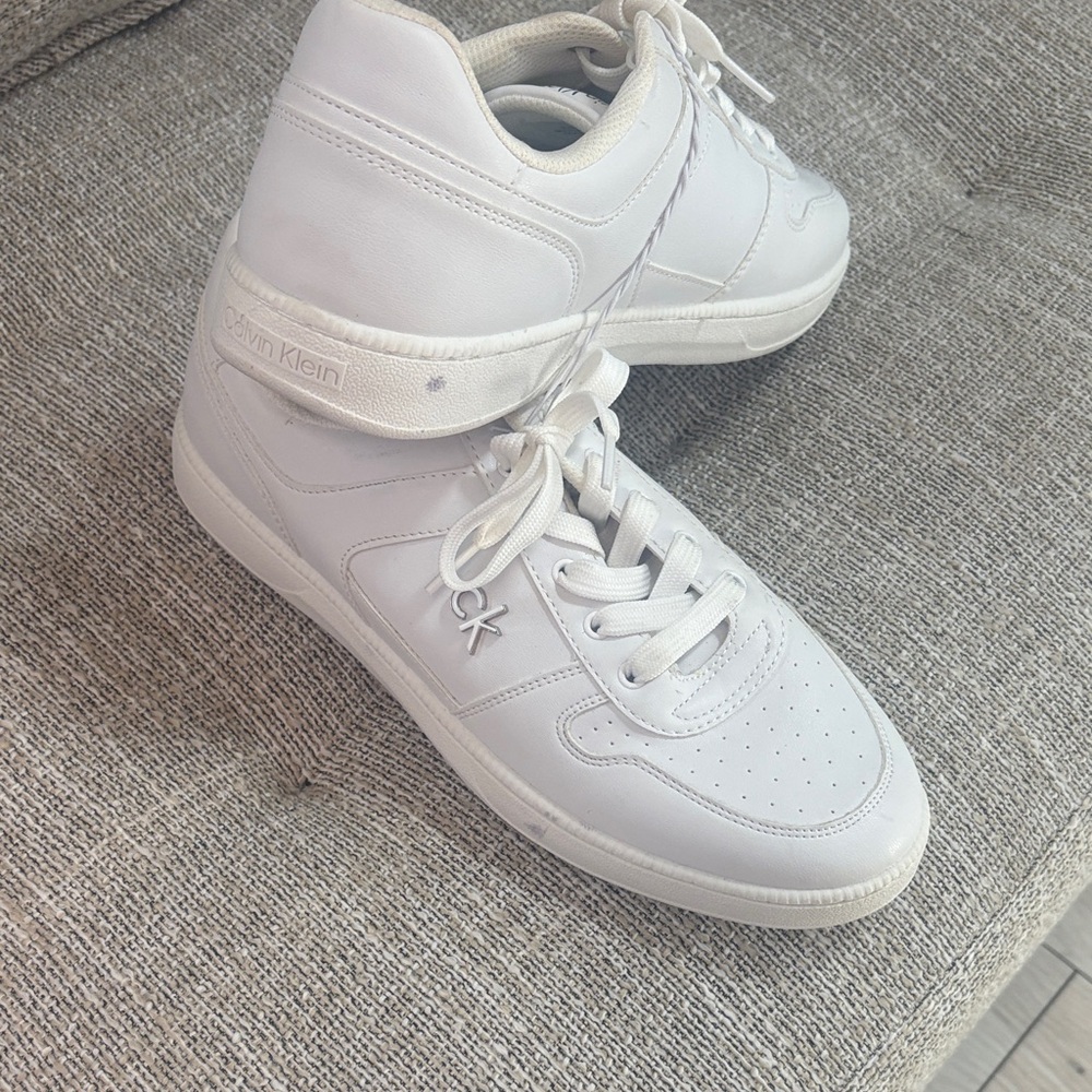 Calvin Klein White Leather Sneakers
